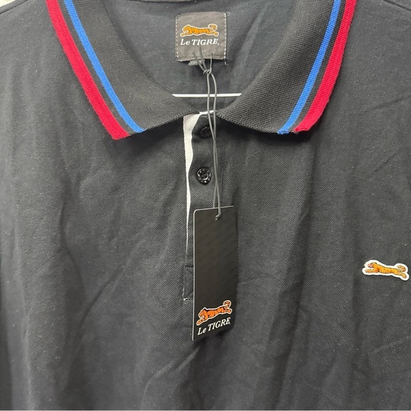 Men's Le Tigre Black Polo Shirt With Red Blue Accents New XXXL - Picture 5 of 10